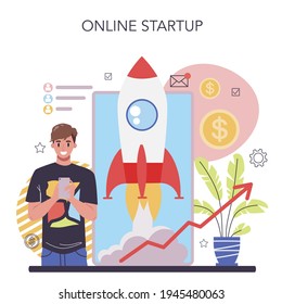Business boost online service or platform. Company and personal career