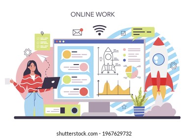 Business boost online service or platform. Company and personal career