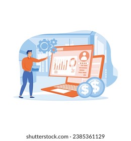 Business boost online service or platform. Company and personal career success. flat vector modern illustration 