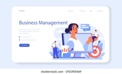 Business boost web banner or landing page. Company and personal career success. Busines development and profit increase. Isolated flat vector illustration