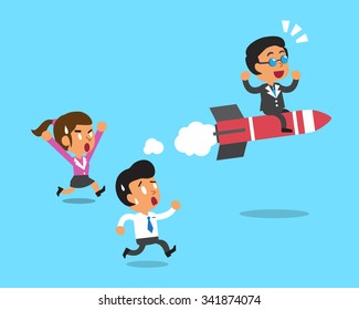 Business boss move faster than business team