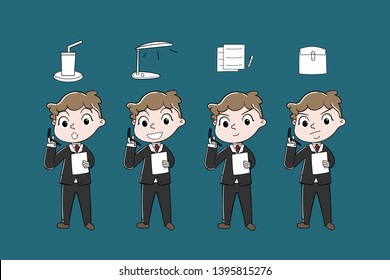 Business Boy flat design, vector
