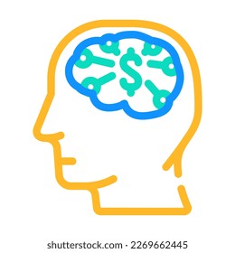 vector de icono del color del cerebro del negocio. signo del cerebro del negocio. ilustración de símbolo aislado