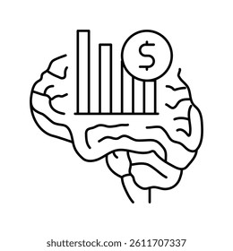 business brain line icon vector. business brain sign. isolated contour symbol black illustration