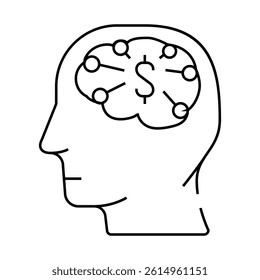 business brain line icon vector. business brain sign. isolated contour symbol black illustration