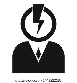 Business brainstorming icon simple vector. Mind head business. Solution genius