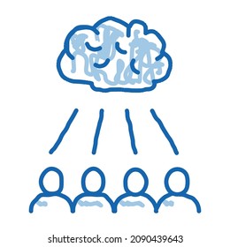 business brainstorming sketch icon vector. Hand drawn blue doodle line art business brainstorming sign. isolated symbol illustration