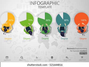 Business Brainstorming for Success modern design Idea and Concept Vector illustration Infographic template with percent, icon.