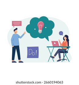 Business Brainstorming Vektor Illustration, die leicht ändern oder bearbeiten können
