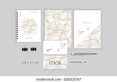 business brand book of the company in white color with golden lines