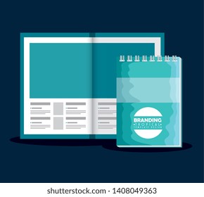 business branding brochure with notebook product