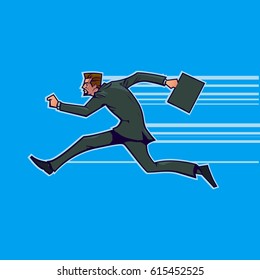 Business breakthrough success, breaks through the wall. Business concept illustration, vector. Leadership concept.
