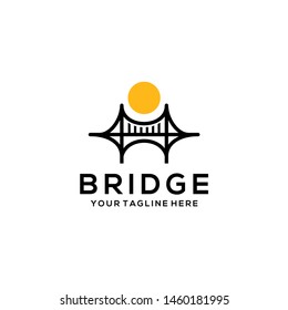 Business Bridge Logo Design Vector Icon Template