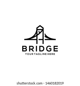 Business Bridge Logo Design Vector Icon Template