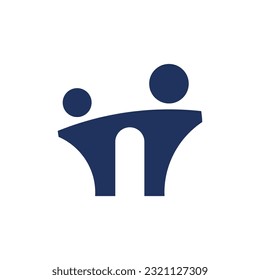 Business bridge person icon. Modern vector illustration concept symbol flat design style.
