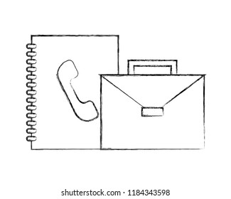 business briefcase address book office