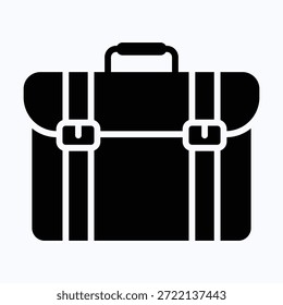 Bolso de maletín de negocios Vector aislado Icono de estilo sólido negro 