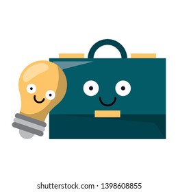 Business briefcase and bulb light