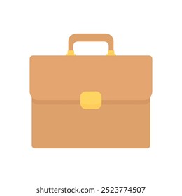 Business briefcase in cartoon style on a white background. Briefcase for business papers, making deals. Men's leather briefcase.