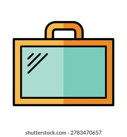 Business briefcase document carrier icon with briefcase business suitcase