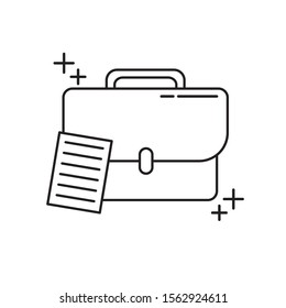 business briefcase document office line icon style vector illustration