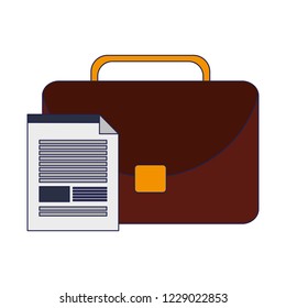 Business briefcase and document symbol