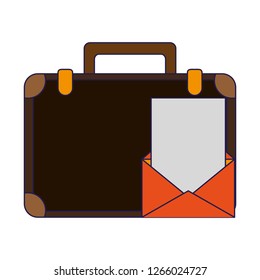 business briefcase and email