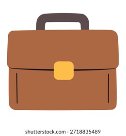 Business briefcase in flat hand drawn style for corporate and professional themes. Suitable for office, career, and business illustrations.