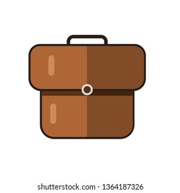Business briefcase flat icon isolated on white background. Flat icon modern design style vector illustration concept. Businessman briefcase.