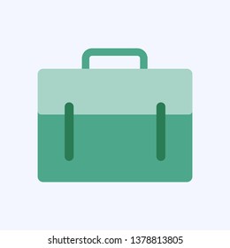 Business briefcase flat style isolated on blue background
