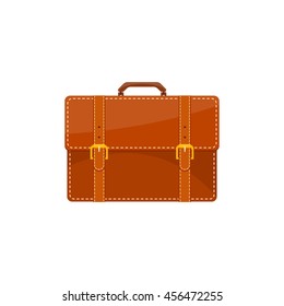 Business-Aktenkoffer im flachen Stil. Koffer, Tasche für Dokumente. Vektorgrafik.