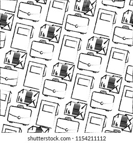 business briefcase folder email communication pattern hand drawing design