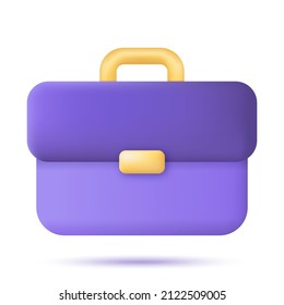 Business briefcase icon. 3d rendering