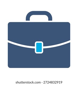 Ícone de maleta de negócios vetor plano azul design saco de escritório símbolo de portfólio caso de documento de trabalho portador elemento gráfico sinal