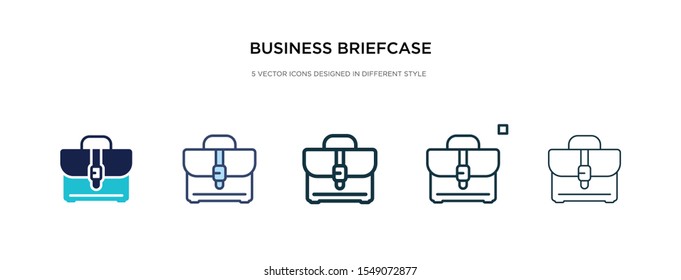 business briefcase icon in different style vector illustration. two colored and black business briefcase vector icons designed in filled, outline, line and stroke style can be used for web, mobile,
