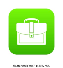 Business briefcase icon digital green for any design isolated on white vector illustration