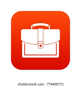 Business briefcase icon digital red for any design isolated on white vector illustration