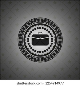 business briefcase icon inside black badge