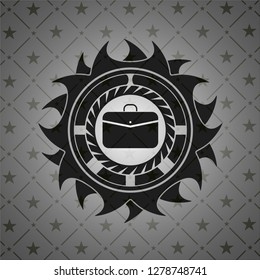 business briefcase icon inside black badge