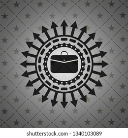 business briefcase icon inside black emblem. Vintage.