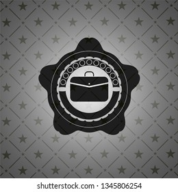business briefcase icon inside black badge