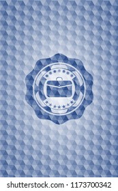 business briefcase icon inside blue hexagon emblem.