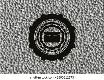 Business-Briefkasten-Symbol in dunklem Emblem mit grauem Hintergrund. Retro. Vektorillustration Illustration. Detaillierte Angaben.