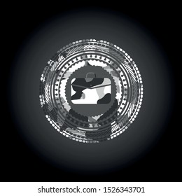 business briefcase icon inside grey camo texture
