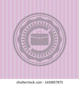 business briefcase icon inside realistic pink emblem