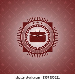 business briefcase icon inside red emblem