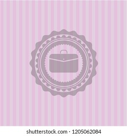 business briefcase icon inside retro pink emblem