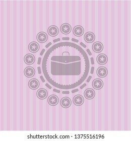 business briefcase icon inside retro style pink emblem