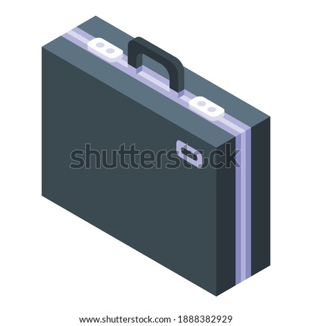 Business briefcase icon. Isometric of business briefcase vector icon for web design isolated on white background