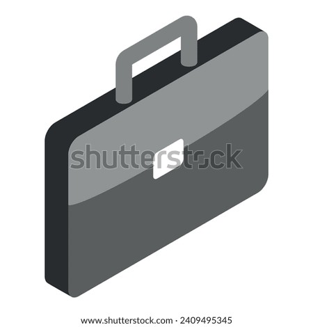 Business briefcase icon isometric vector. Classic gray leather briefcase icon. Business accessory